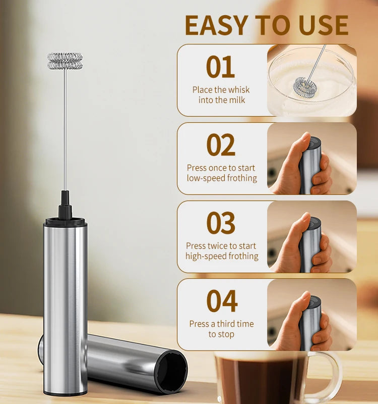 Kitchen Powerful Stirrer Milk Frother Handheld Foam Maker for Lattes Whisk Drink Mixer Coffee Electric Rechargable Egg Beater