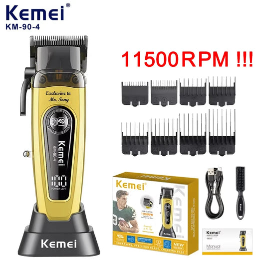 Kemei Professional Electric Hair Clipper 10W Big Power Trimmers Rechargeable Men's Hair Cutting Machine Barber Clippers KM-90-4