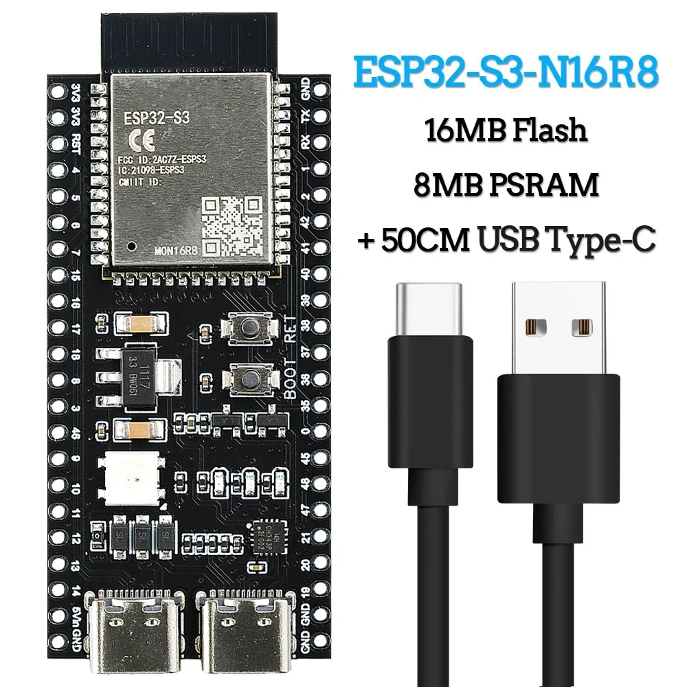 ESP32-S3 Wifi BT Module Development Board for Arduino IDE ESP32-S3 N16R8 N8R2 44Pin Type-C 16MB Flash 8M PSRAM ESP32 S3