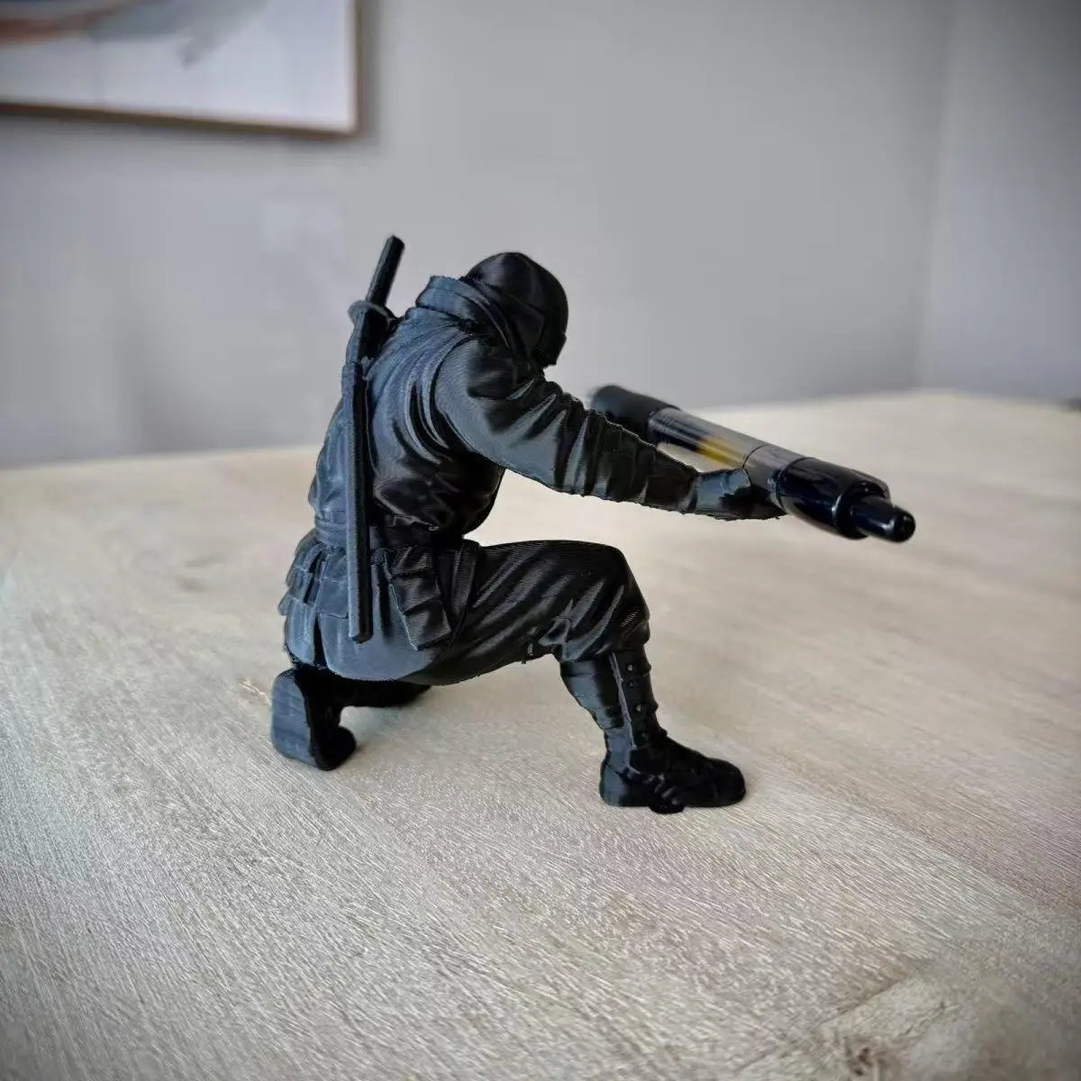 Desktop Art 3D Printed Ninja Pen Holder Unique Figurine Stationery Organizer Pencil Figurines Desk Decor Craft For Pen Storage