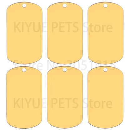 10 Pcs Blank ID Tag Stainless Steel Military  Name Plate Keychain For DIY Accessories Custom Logo Name Women Men Keychain Ring