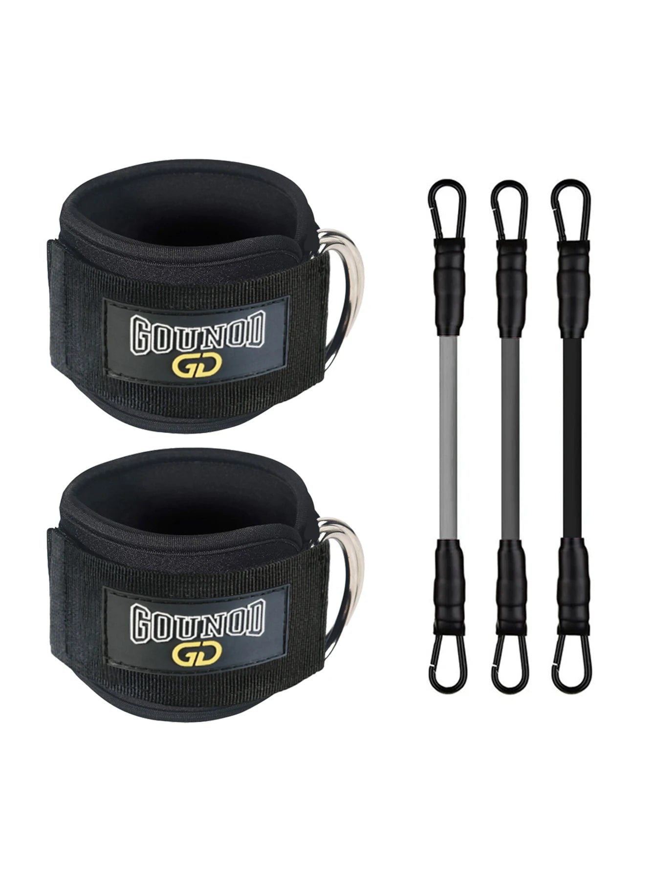 2pc/3pc GOUNOD Fitness Ankle Straps Adjustable D-Ring Support Cuffs Gym Leg Strength Workouts Pulley With Buckle Sports Guard