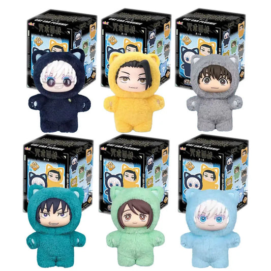 Jujutsu Kaisen Battle V2 Cat Paradise Party Series Art Collectible Blind Box Toy Cute Plush Doll Anime Periphery Surprise Gift