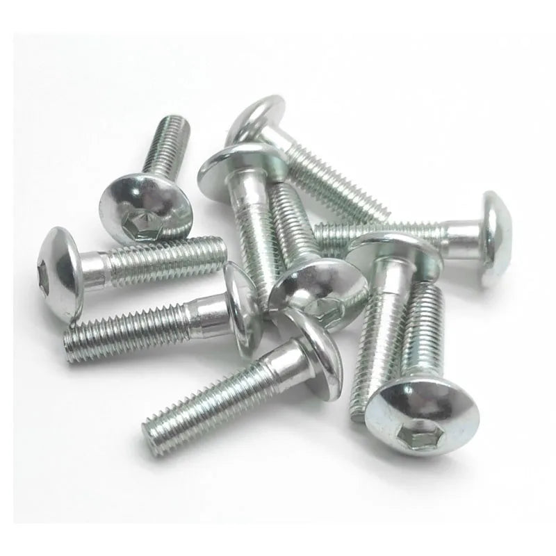 10pcs Big Flat Round Head Inner Hexagon Screw Bolt M6 6mm for Motorcycle Scooter ATV Moped Plastic Cover