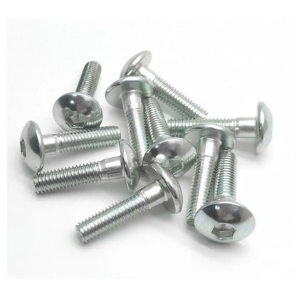 10pcs Big Flat Round Head Inner Hexagon Screw Bolt M6 6mm for Motorcycle Scooter ATV Moped Plastic Cover