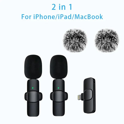Lavalier Microphone 2.4G Wireless Portable Audio Video Recording Mini Mic for iPhone Android Live Broadcast Gaming Phone