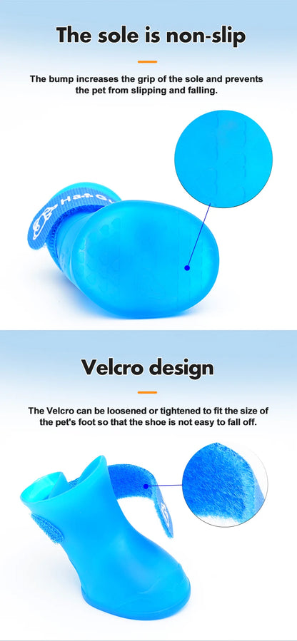 Pet silicone rain shoes anti-dirty non-slip waterproof dog shoes soft bottom footwear small dogs cats teddy Shoes