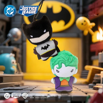 9cm Soft Plush Keychain DC Justice League Batman Superman Harley Quinn Joker Cute Cartoon Movie Dolls Creative Christmas Gifts