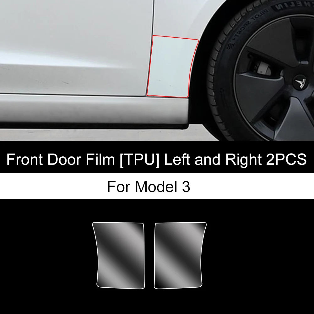 For Tesla Model3/Y 2017-2025 Front Door Rear Door Protective Film Invisible Car Clothing TPU Film Decoration for Model Y Juniper