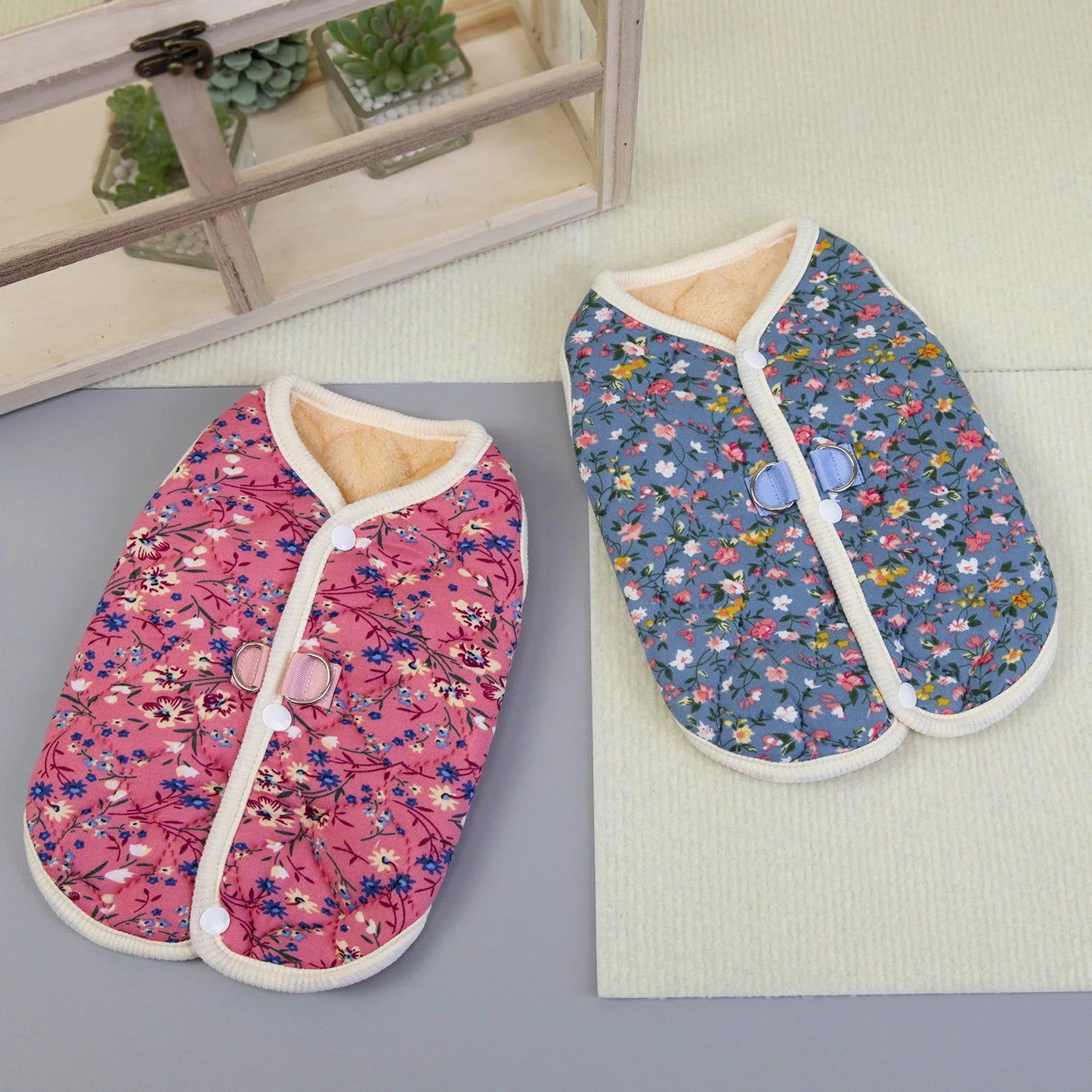 Puppy Floral Vest Pet Clothing Dog Fleece Coat for Dogs Jackets for Small Dogs Winter Jacket for Pet Luxury Clothes XGMY05