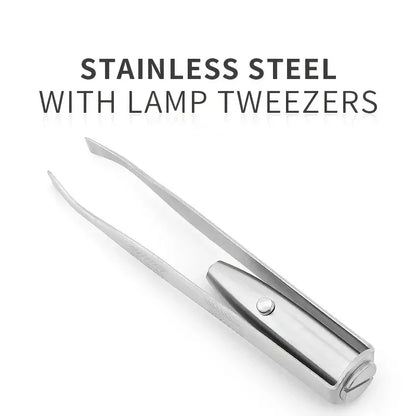 1/2pcs Eyebrow Tweezer with LED Light Smart Design Precision Eyelash Hair Remove Stainless Steel Tweezers Portable Makeup Tools