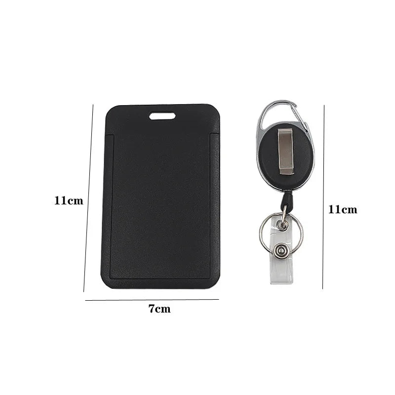 Work Permit Card Set - Rope Retractable Neck Hanging Document Card Set - Chest Tag Access Control Hard Shell Protective Set