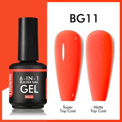 CHUNSHU TPO Free 6 IN 1 Extension UV Gel Polish In A Bottle Builder Nail Gel Rubber Base Coat Semi Permanent Nails Art 15ML