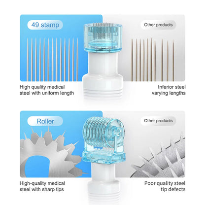 3in1 S1 Derma Roller Stamp Microneedle Dermastamp 49pin 64pin 112pin Replace Head Cartridge Tips Needle Beauty Skin Care 0.2mm