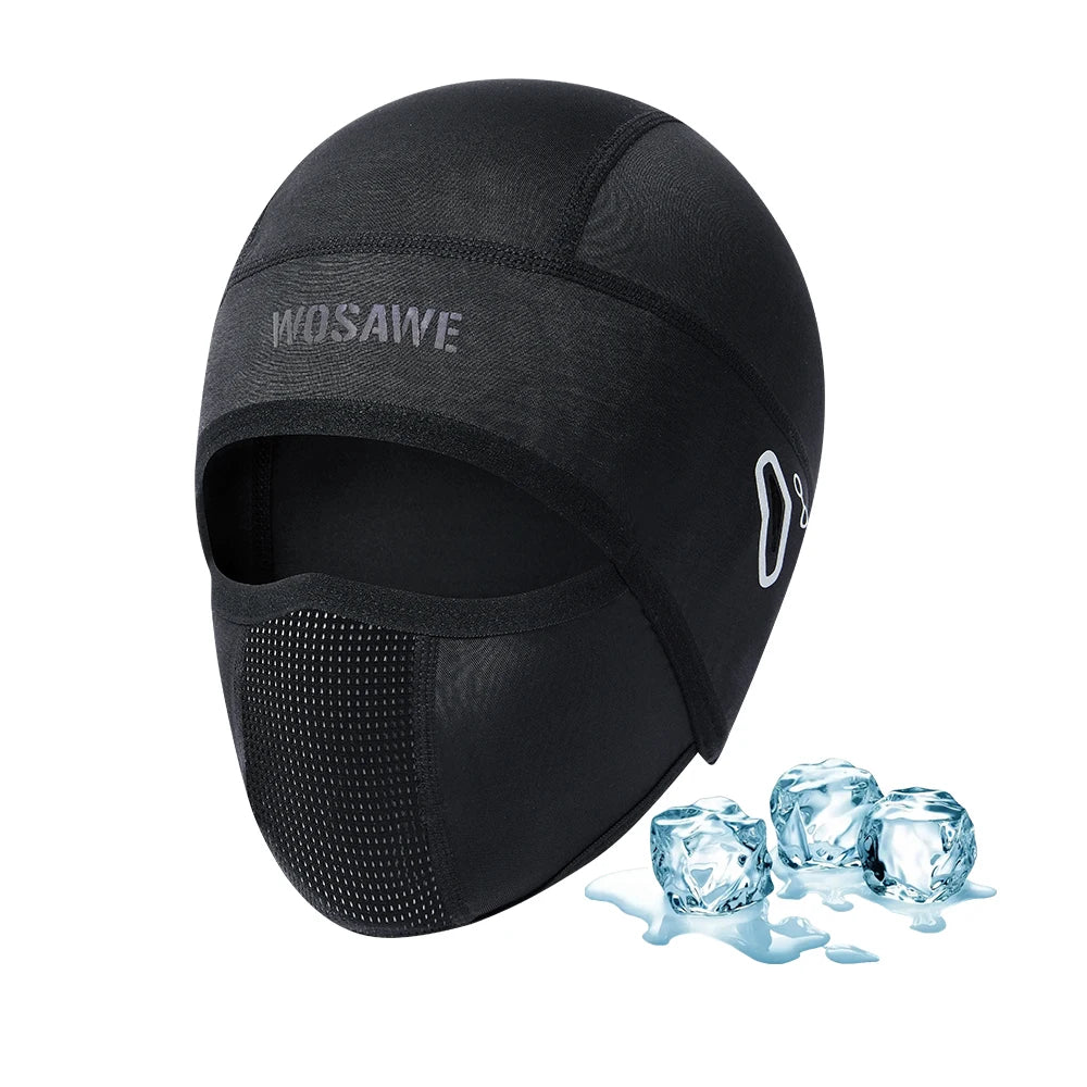 WOSAWE Summer Cool Balaclava Cycling Caps Sun Resistant Sports Helmet Liner Ice Silk Hat Fishing Hiking Sports Hats Face Cover