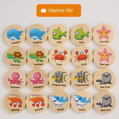 Find The Same Pattern Puzzle Game Kids Cartoon Animal Memory Chess Thinking Training Children Montessori Educational Wooden Toys
