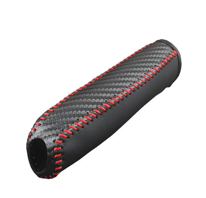 Carbon Fiber Car Leather Handbrake Cover Protective Sleeve Hand Brake Protection Car Interior Accessories