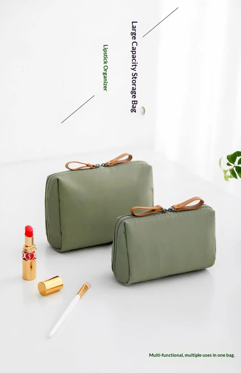 HOMEFISH Women Cosmetic Bag Solid Color Korean Style Makeup Bag Pouch Toiletry Bag Waterproof Makeup Organizer Case Luxury Bag