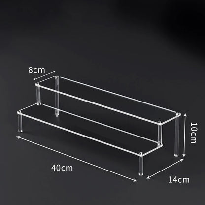 1-5 Tier Acrylic Display Risers Clear Shelf Doll Clay Figurine Display Stand for Desserts Perfume Organizer Showcase W-10