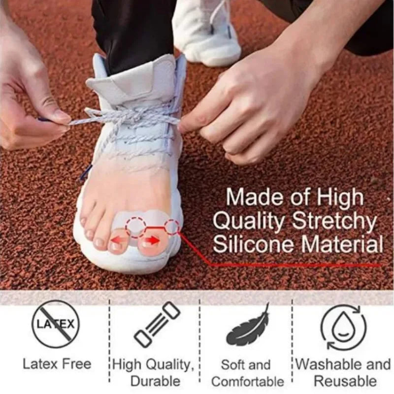 1 Pair Silicone Two Hole Toe Separator Gel Foot Finger Protector Bunion Orthopedic Hallux Valgus Guard Straightener Pedicure