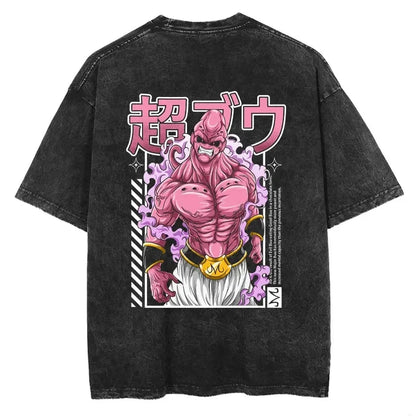 Anime Dragon Ball Cosplay Washed T-Shirt Cotton Short Sleeve Loose Large Casual Sports Fitness T-Shirt Men's Harajuku Clothing