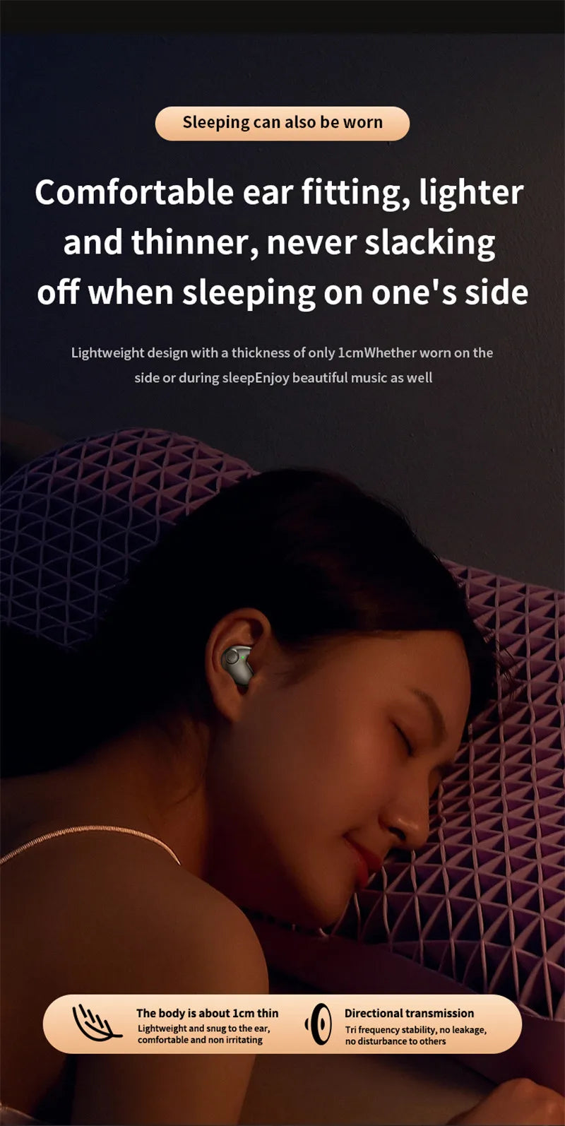 Invisible Sleep Earbuds Mini Wireless Earphones Bluetooth 5.3 Headphones HiFi Stereo Sports Noise Reduction Headsets for XIAOMI
