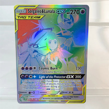 PKM Proxy Card Holographic Rayquaza VMAX Deoxys Reshiram&Charizard Sylveon GX Hobbies Rare Collection Battle Cards Toys Gifts