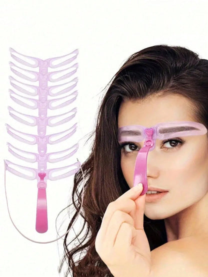 8-In-1 Reusable Eyebrow Template Set, Eyebrow Template Tool, Eyebrow Makeup Model Tool And Accessories