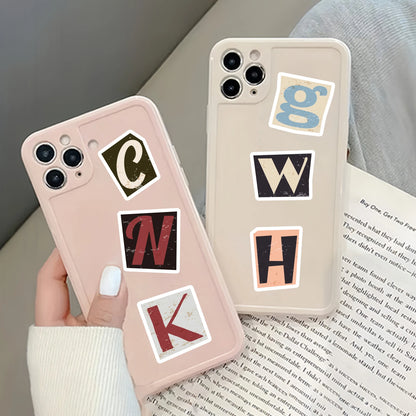 52pcs Vintage Letter Pattern Stickers for Laptops, Phone Cases, Water Bottles, Suitcases, Children's Toys, Back To School Season