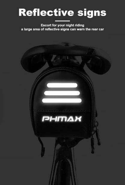 PHMAX Bike Saddle Bag Large Capacity MTB Bicycle Saddle Bag Waterproof Road Bike Rear Bag Riding Bicycle Accessories