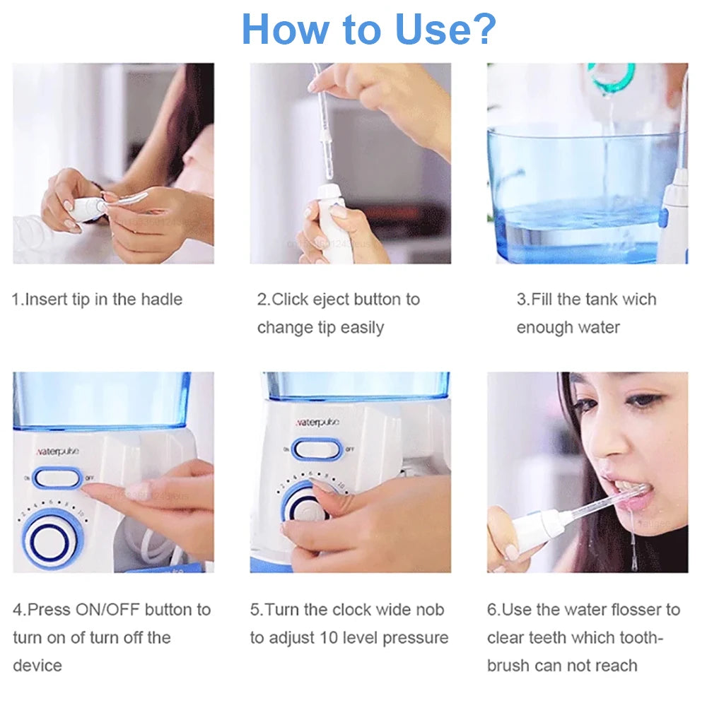 Oral Irrigator Dental Water Flosser for Teeth High Pressure Electric Dental Irrigator Water Flosser Mouth Washing Machine 800ML