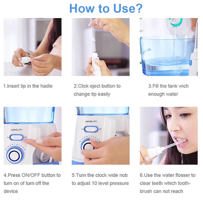 Oral Irrigator Dental Water Flosser for Teeth High Pressure Electric Dental Irrigator Water Flosser Mouth Washing Machine 800ML
