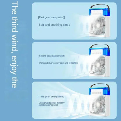 Lenovo 5 Holes Air Conditioner Fan USB Air Cooler Humidifier Water Portable Mist Spray LED Night Light Desktop Cooling Fan 2026