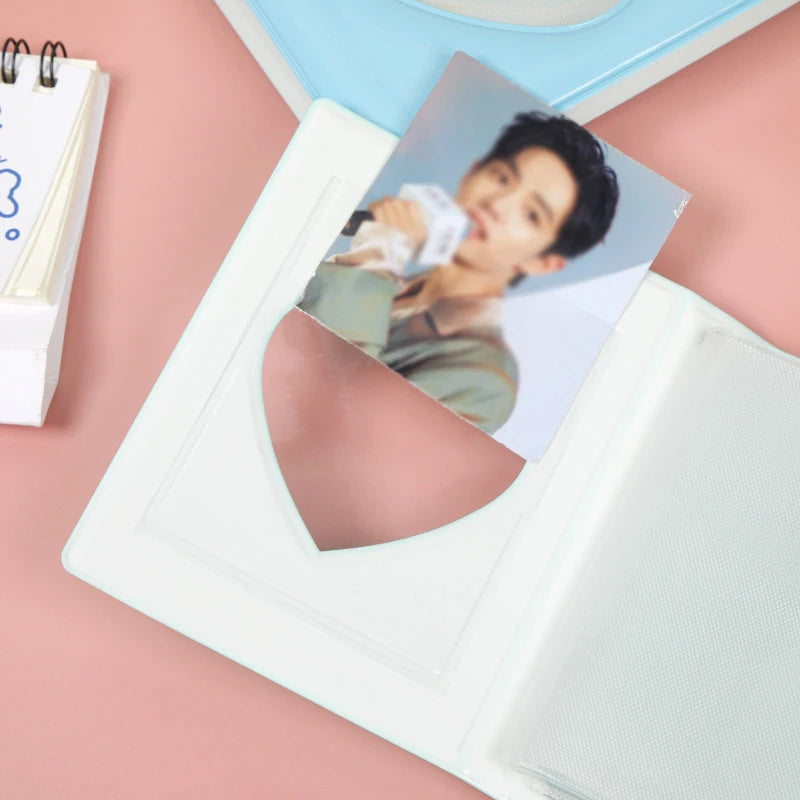 A5 Kpop Photocard Holder Binding Photo Cards Holder in Polaroid Album Book 3 Inches Heart Photo Card School Stationery Binder