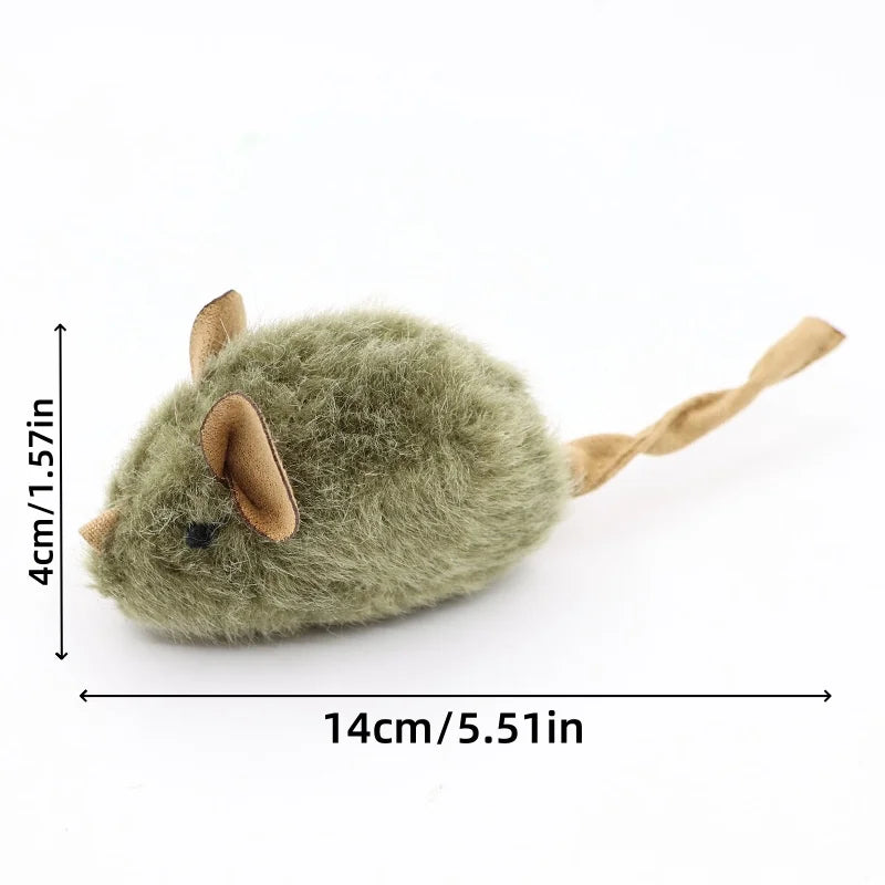 New Type Of Cat-teasing Plush Simulation Mouse Toy Long Plush Bird Chirping Mouse Scratch-resistant And Biting Interactive Toy