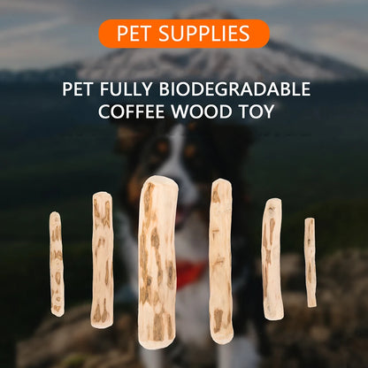 Natural Coffee Wood Dog Chew Toys Long Lasting Chewable Stick Dogs Supplies Stress Relief Chew Stick Pet Molar Toy For Dog Puppy