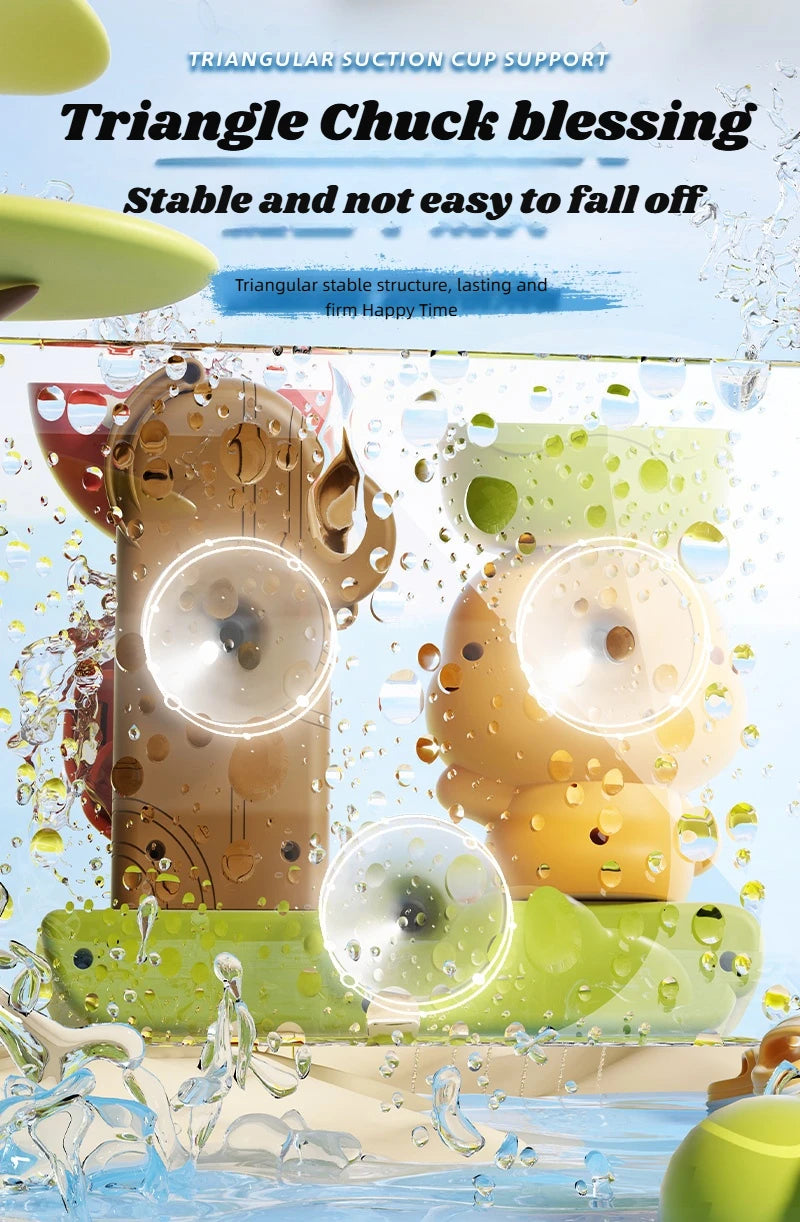Duck/Flower Shape Baby Bath Toy Play Water in Lion Waterwheel Children Fun in Shower Bathtub with Suction Cup in Kid Gift