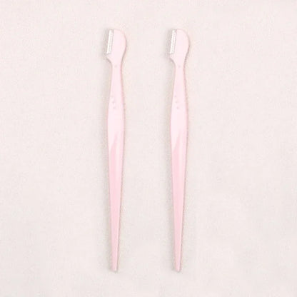 Karsyngirl 2/3/5Pcs Straight Handle Round Head Eyebrow Trimmer Beauty Tools Beginner Anti-scratch Eyebrow Trimmer Eyebrow Razor