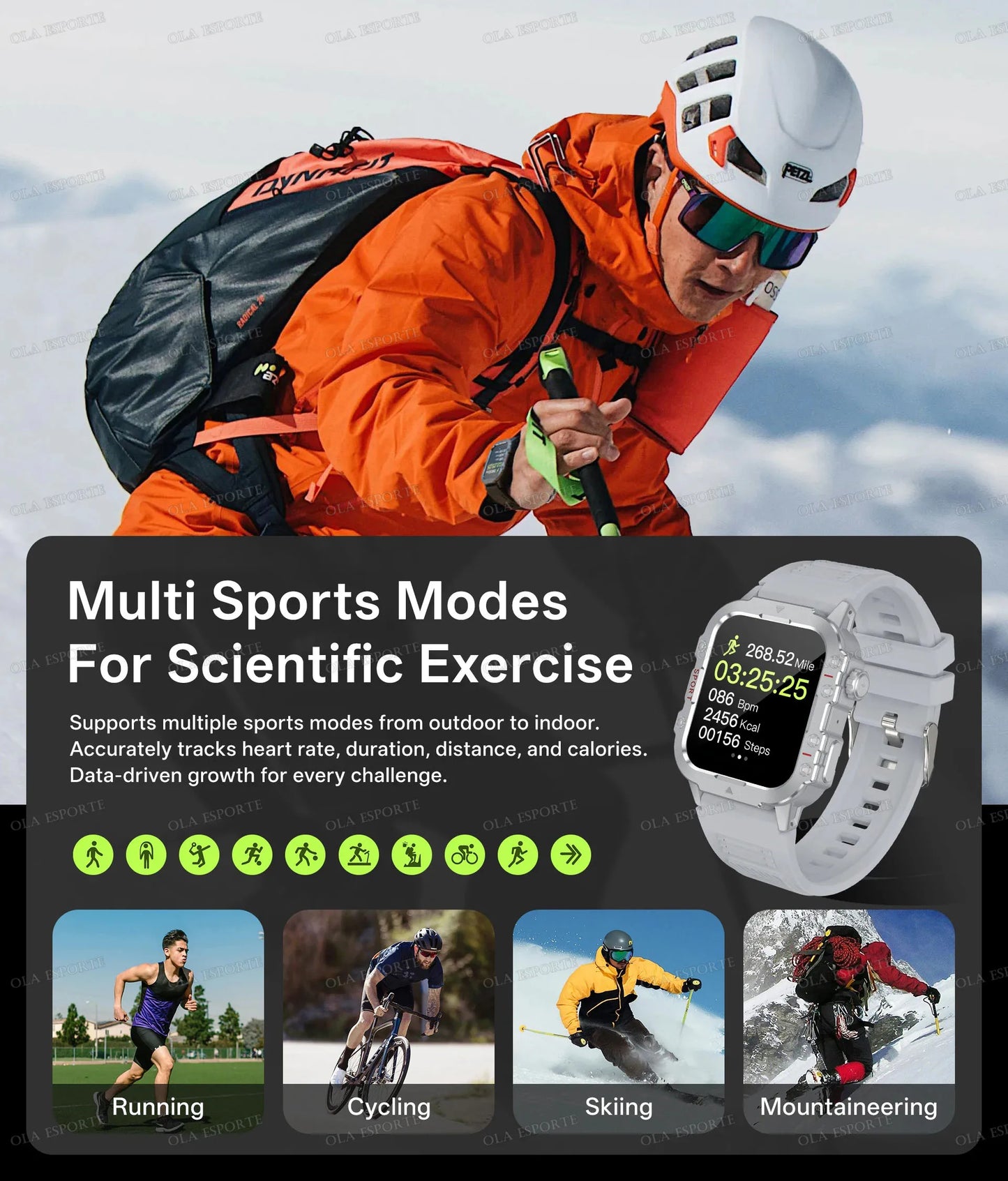 2025 New Military Smart Watch Men IP67 3ATM Waterproof Outdoor Sports Fitness Tracker Health Monitor 1.44Inch BT Call Smartwatch