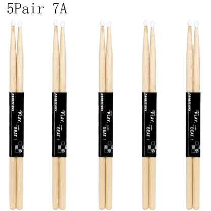 IRIN 1/5/10 Pairs 5A/7A Premium Maple Drumsticks Mallets Ideal for All Ages Durable Practice Drum Sticks for Jazz and Percussion
