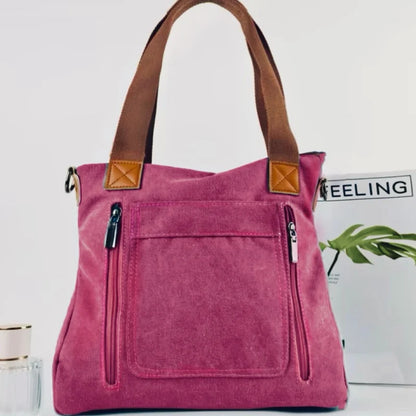Women's Versatile Handbag Large Capacity Canvas Casual Shoulder Crossbody Bag