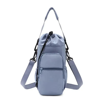 Portable Water Bottle Bag with Adjustable Strap Thermal Mugs Insulated Protective Cover Phone Pocket Outdoor Sports Travel Bag