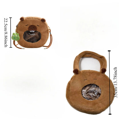 Capybara Plush Backpack Kawaii Fashion Plushie Doll Fur Pendant Children's Shoulder Bag Mini Knapsack Bags Gifts For Girlfriend