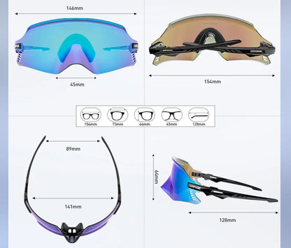 2025 Kapvoe Sport Sunglasses Road Bike Mountain Bicycle Cycl Glasses Riding Goggle Sports Eyewear for Man Women Cycling Glasses