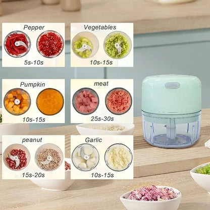 2027 250ml Mini Rechargeable Garlic Chopper Meat Grinder Durable and Sturdy Suitable for Crushing Garlic Chili Onions Minced Mea