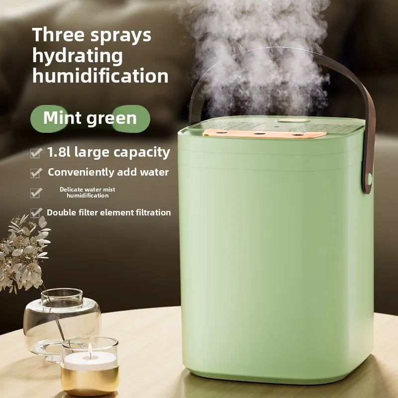 1 set of three nozzle night light humidifier 1.8L large capacity double filter aromatherapy machine mute bedroom car mounted spr