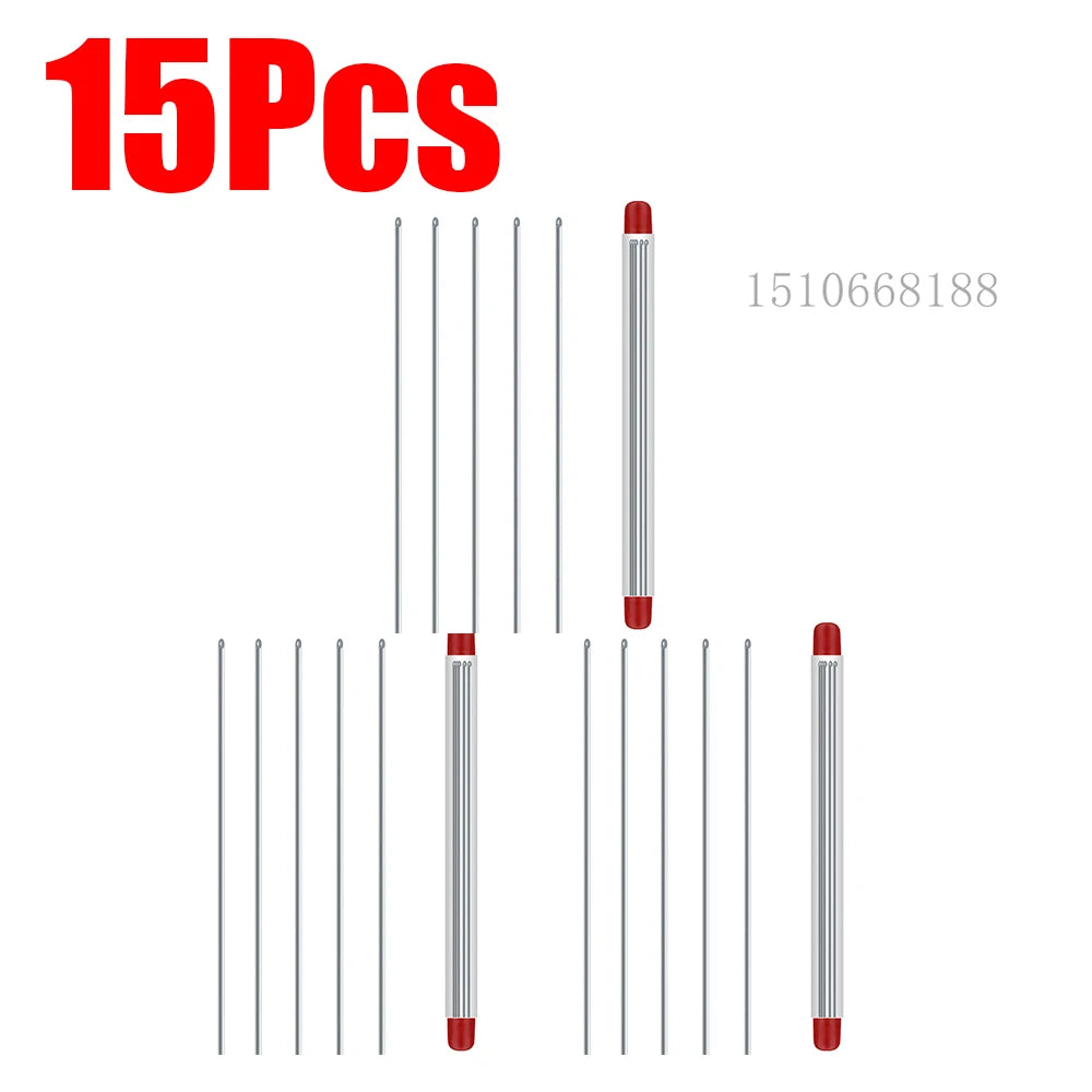 5-20Pcs Earthworm Hooking Needle Stainless Steel Earthworm Gas Needle Portable Hollow Fishing Worm Penetrating Driller Fish Tool