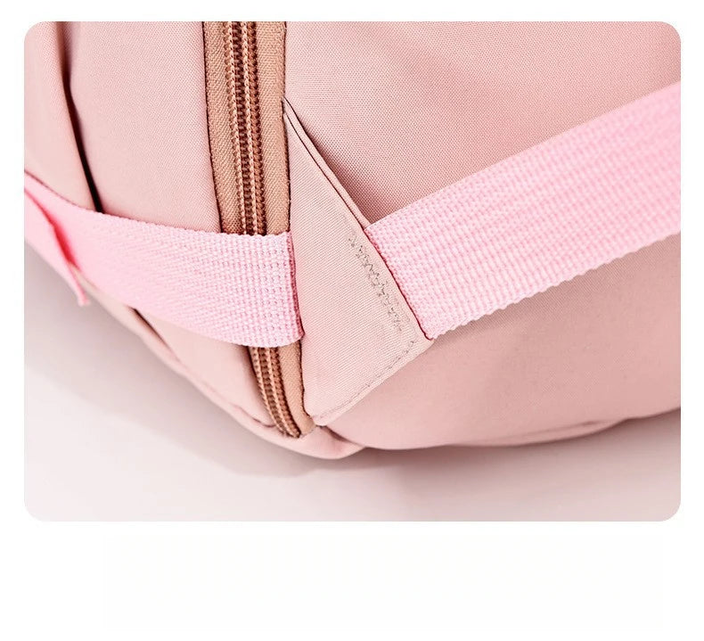 Lightweight Large Travel Backpack, Solid Color Minimalist Multifunctional Student School Bag