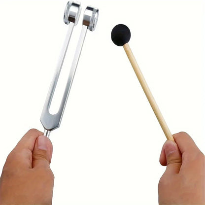 Miwayer 128Hz Tuning Fork for Sound Therapy Stress Reduction Otoacoustic Emission Testing and Ear (Mallet&Wrench Include)