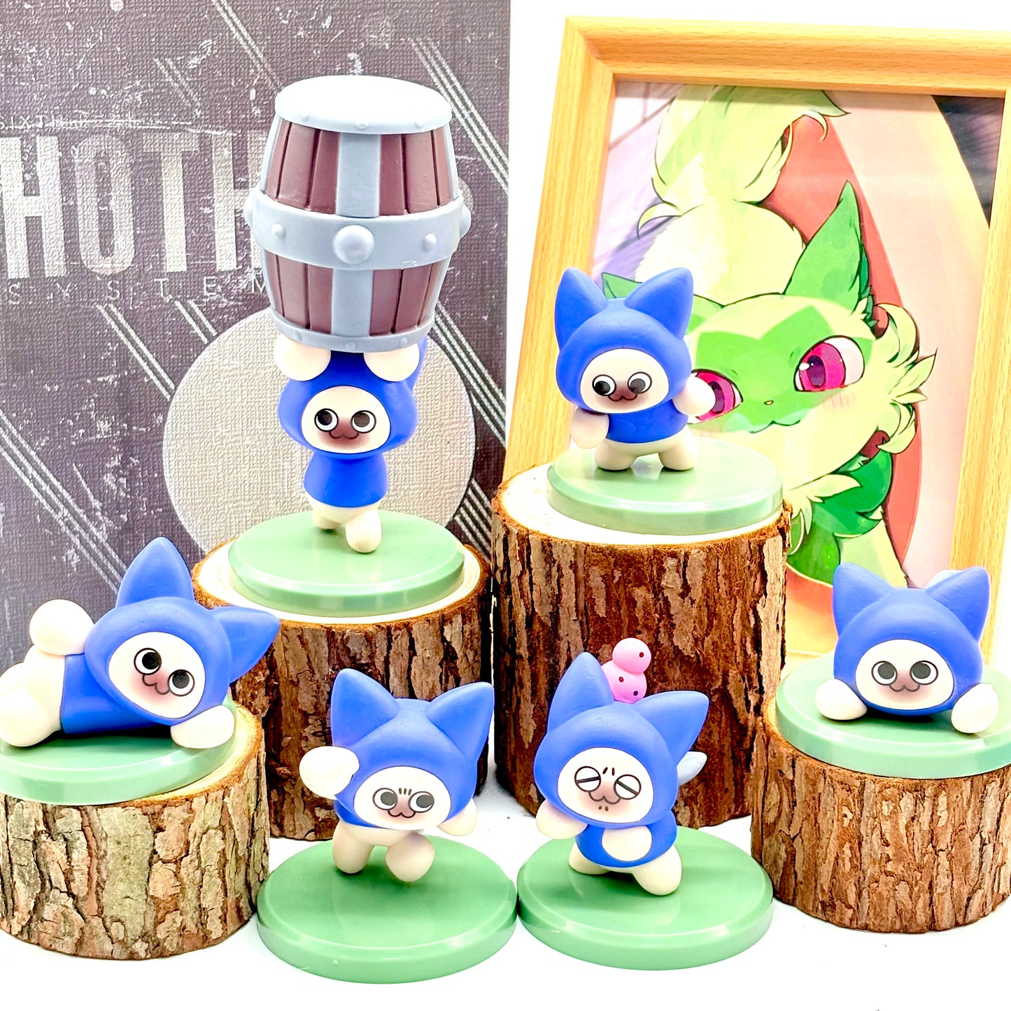 Anime Games Monster Hunter Action Figure Blue Cat Felyne Figurine Model Toy Collect Decorates Gifts 6 Styles